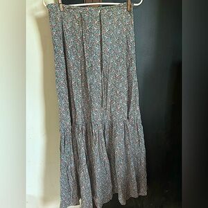 Vintage 70's/80's Ellen Tracy Prairie Cottagecore Floral Maxi Skirt Size S/M